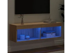Mueble TV con luces LED roble Sonoma 100x30x30 cm YOE24005