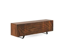 Mueble TV de 2 puertas y 2 cajones de madera maciza de mango