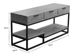 Mueble TV de acacia maciza y metal 115 cm WARREN