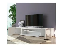 Mueble TV de diseño con puertas abatibles de cajón 200cm Daiquiri White L