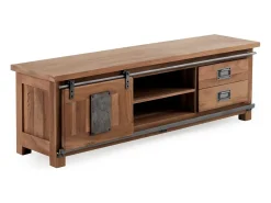 Mueble tv de madera maciza de acacia reciclada