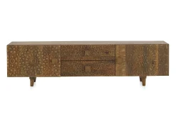 Mueble TV de madera maciza de mango marrón