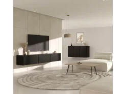 Mueble TV de pared 3 puertas 160 cm Idao Negro