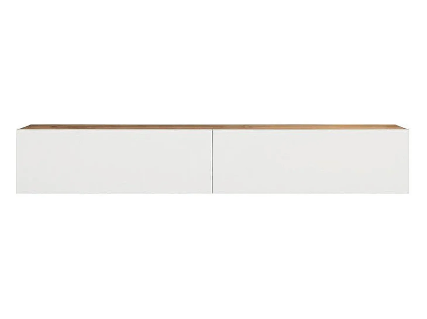 Mueble TV de pared con 2 puertas - Blanco y natural - AUBEPINA