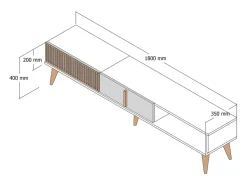 Mueble TV diseño madera y carbón 180 cm NOLA