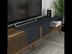 Mueble TV diseño madera y carbón 180 cm NOLA
