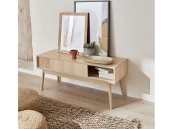 Mueble tv escandinavo efecto madera, 115cm madera