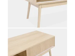 Mueble tv escandinavo efecto madera, 115cm madera