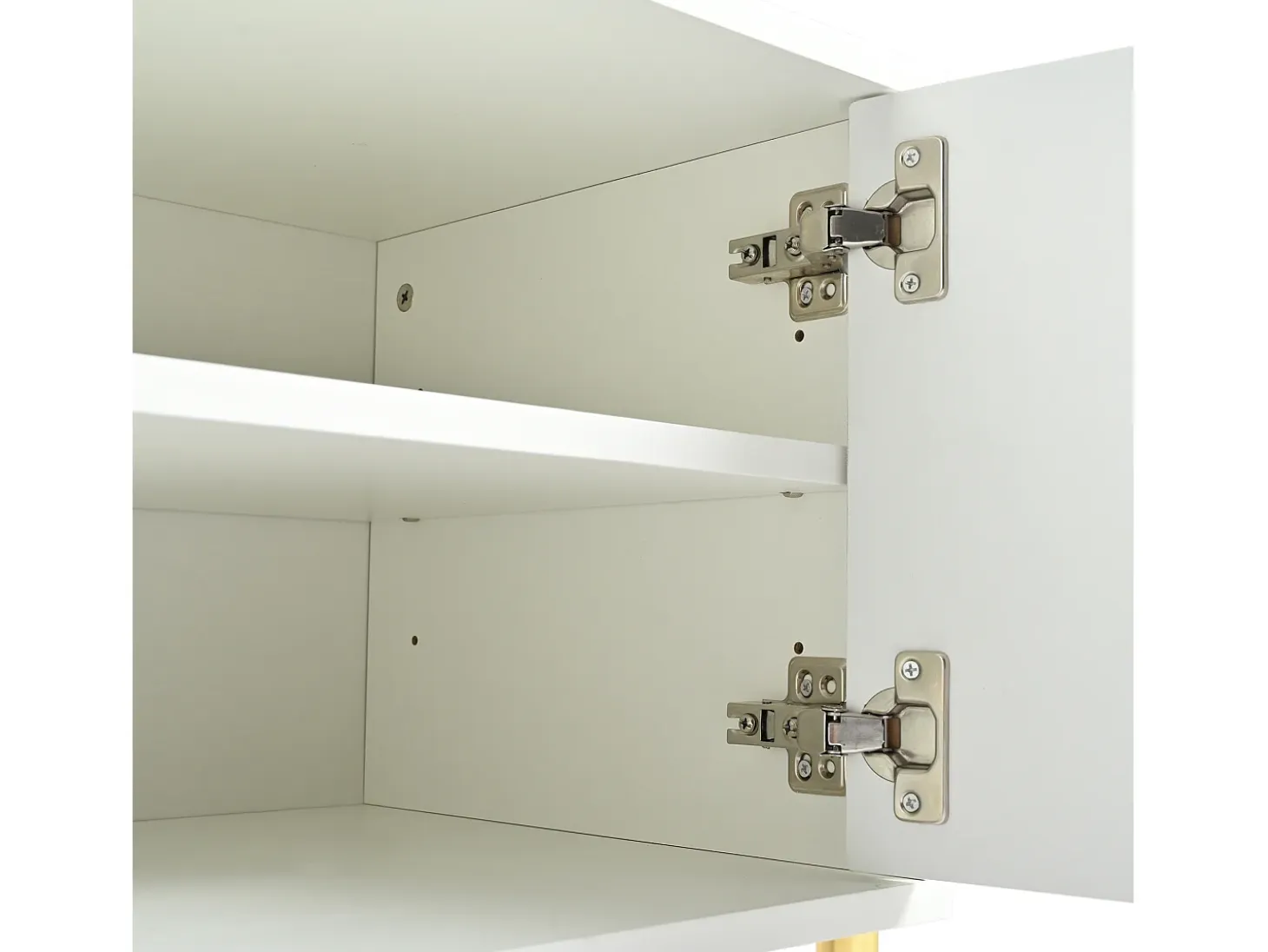 Mueble TV L 190cm - 4 puertas y 8 estantes - estilo moderno - Blanco