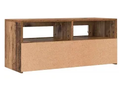 Mueble TV luces LED madera ingeniería envejecida 90x35x40 cm