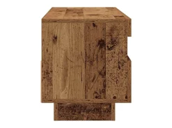 Mueble TV luces LED madera ingeniería envejecida 100x35x40 cm