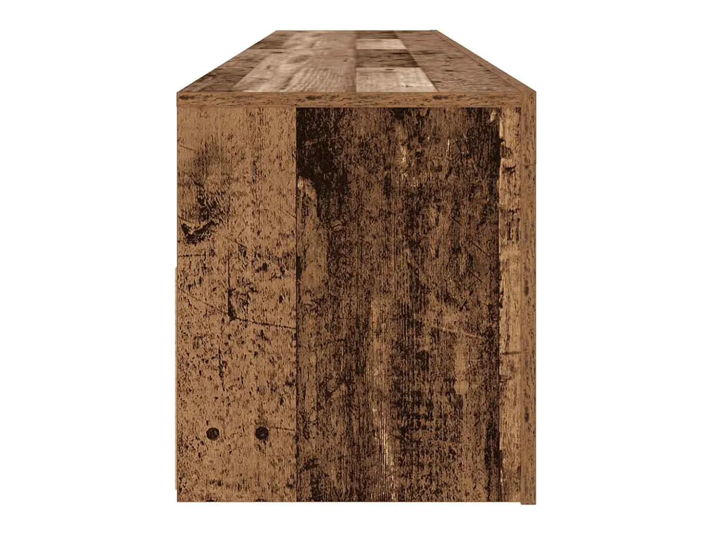 Mueble TV luces LED madera ingeniería envejecida 120x35x40 cm