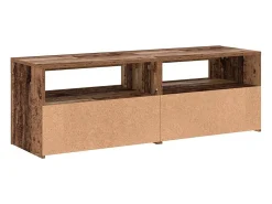 Mueble TV luces LED madera ingeniería envejecida 120x35x40 cm