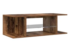 Mueble TV luces LED madera ingeniería envejecida 90x39x30 cm