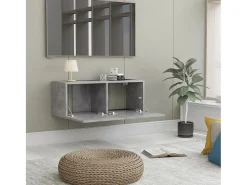 Mueble TV madera contrachapada gris hormigón 80x30x30 cm YOE73898