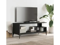 Mueble TV madera de ingeniería y acero negro 102x40x41 cm YOE77963