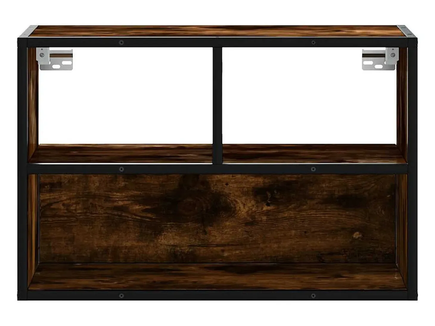 Mueble TV madera ingeniería y metal roble ahumado 60x31x39,5 cm