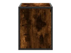 Mueble TV madera ingeniería y metal roble ahumado 60x31x39,5 cm