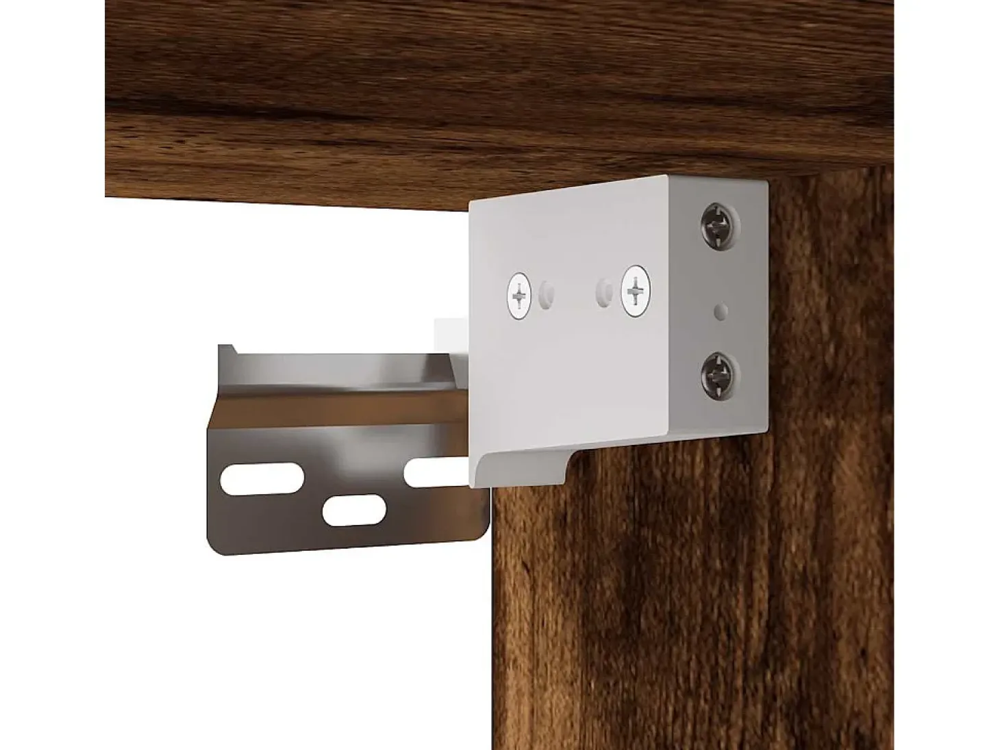 Mueble TV madera ingeniería y metal roble ahumado 60x31x39,5 cm