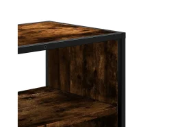 Mueble TV madera ingeniería y metal roble ahumado 60x31x39,5 cm