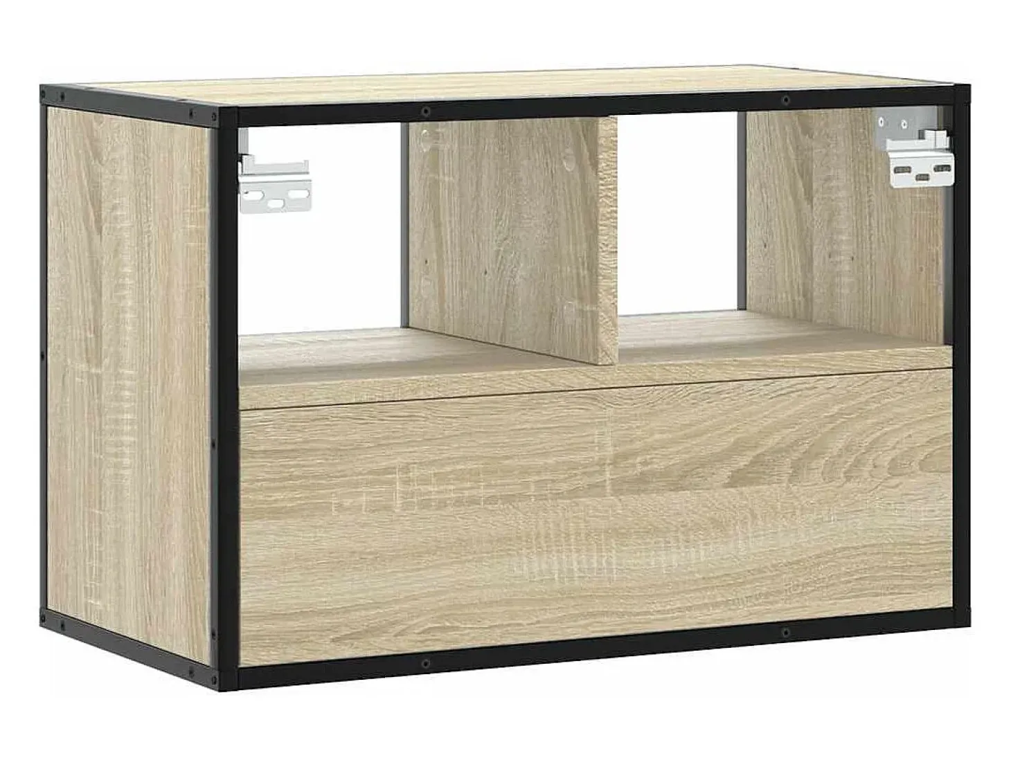Mueble TV madera ingeniería y metal roble Sonoma 60x31x39,5 cm