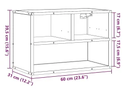 Mueble TV madera ingeniería y metal roble Sonoma 60x31x39,5 cm