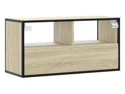 Mueble TV madera ingeniería y metal roble Sonoma 80x31x39,5 cm