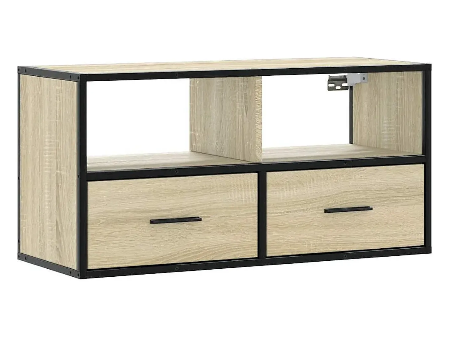 Mueble TV madera ingeniería y metal roble Sonoma 80x31x39,5 cm