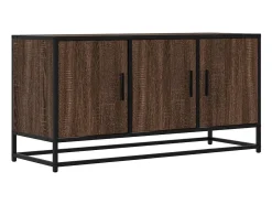 Mueble TV madera ingeniería y metal marrón roble 100x35x50 cm