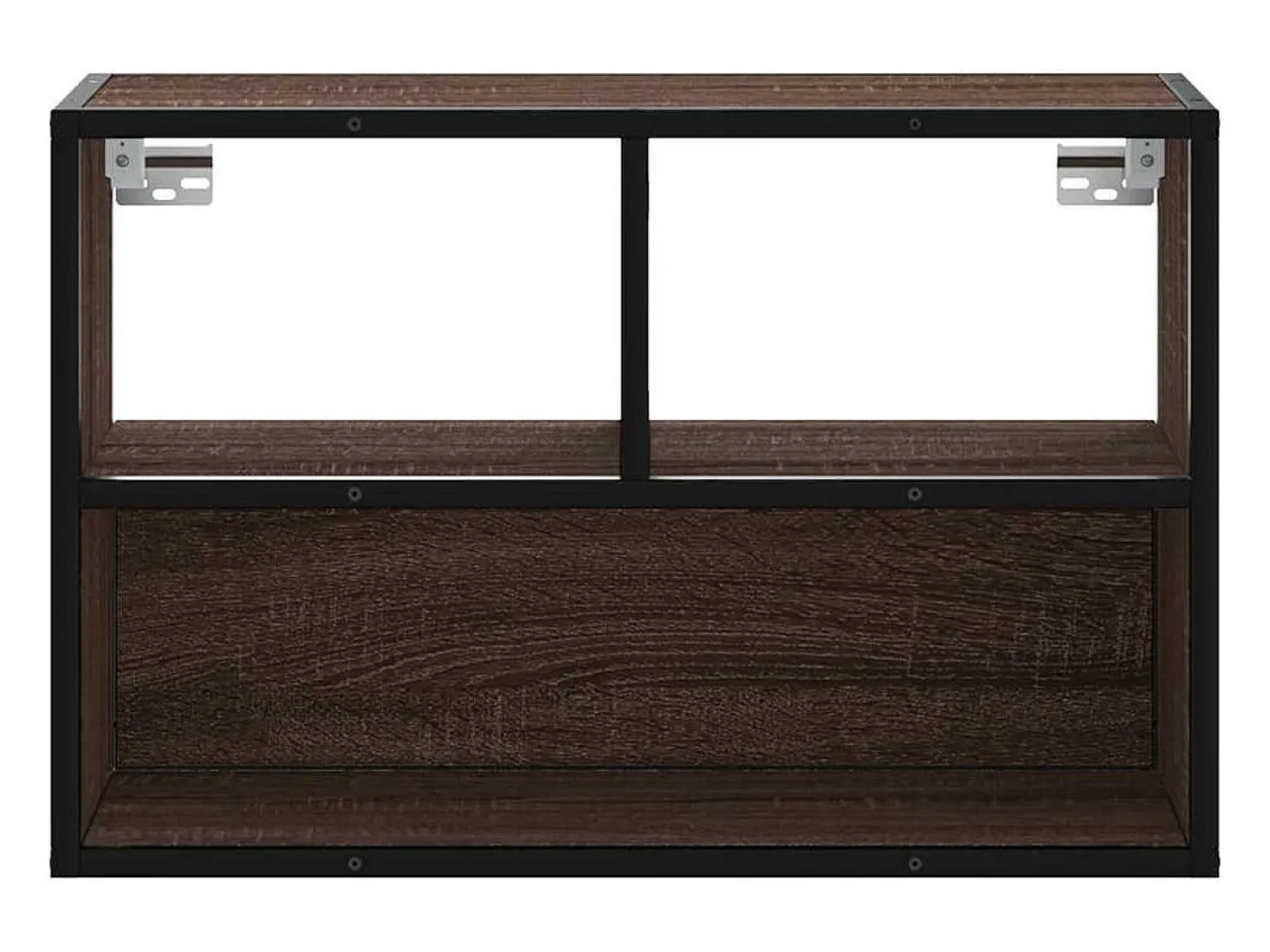 Mueble TV madera ingeniería y metal marrón roble 60x31x39,5 cm