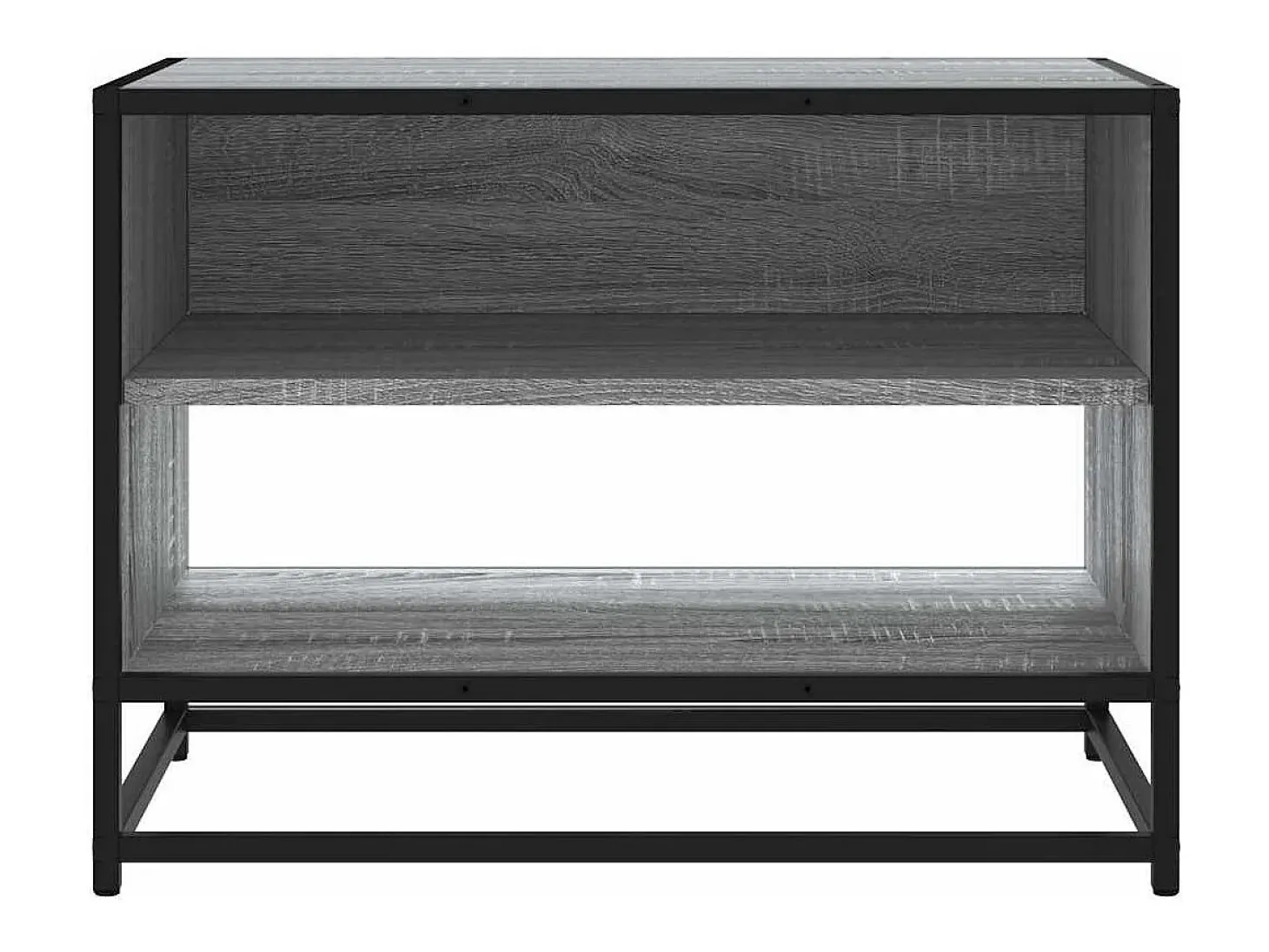 Mueble TV madera ingeniería y metal roble ahumado 61x40x46 cm