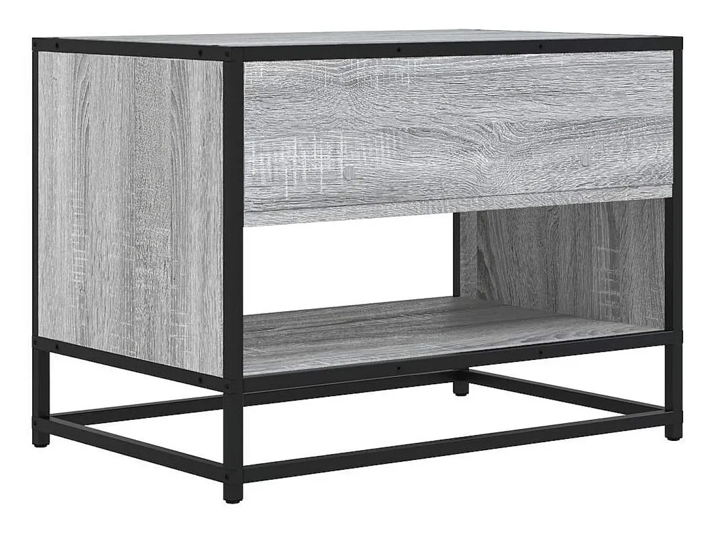 Mueble TV madera ingeniería y metal roble ahumado 61x40x46 cm