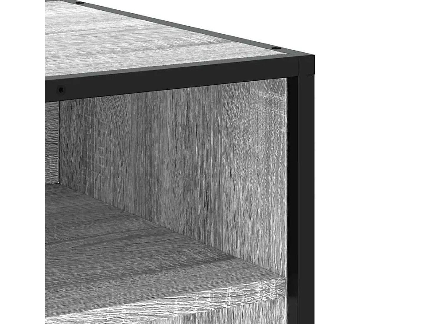 Mueble TV madera ingeniería y metal roble ahumado 61x40x46 cm