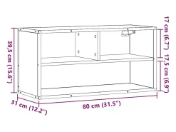 Mueble TV madera ingeniería y metal roble ahumado 80x31x39,5 cm