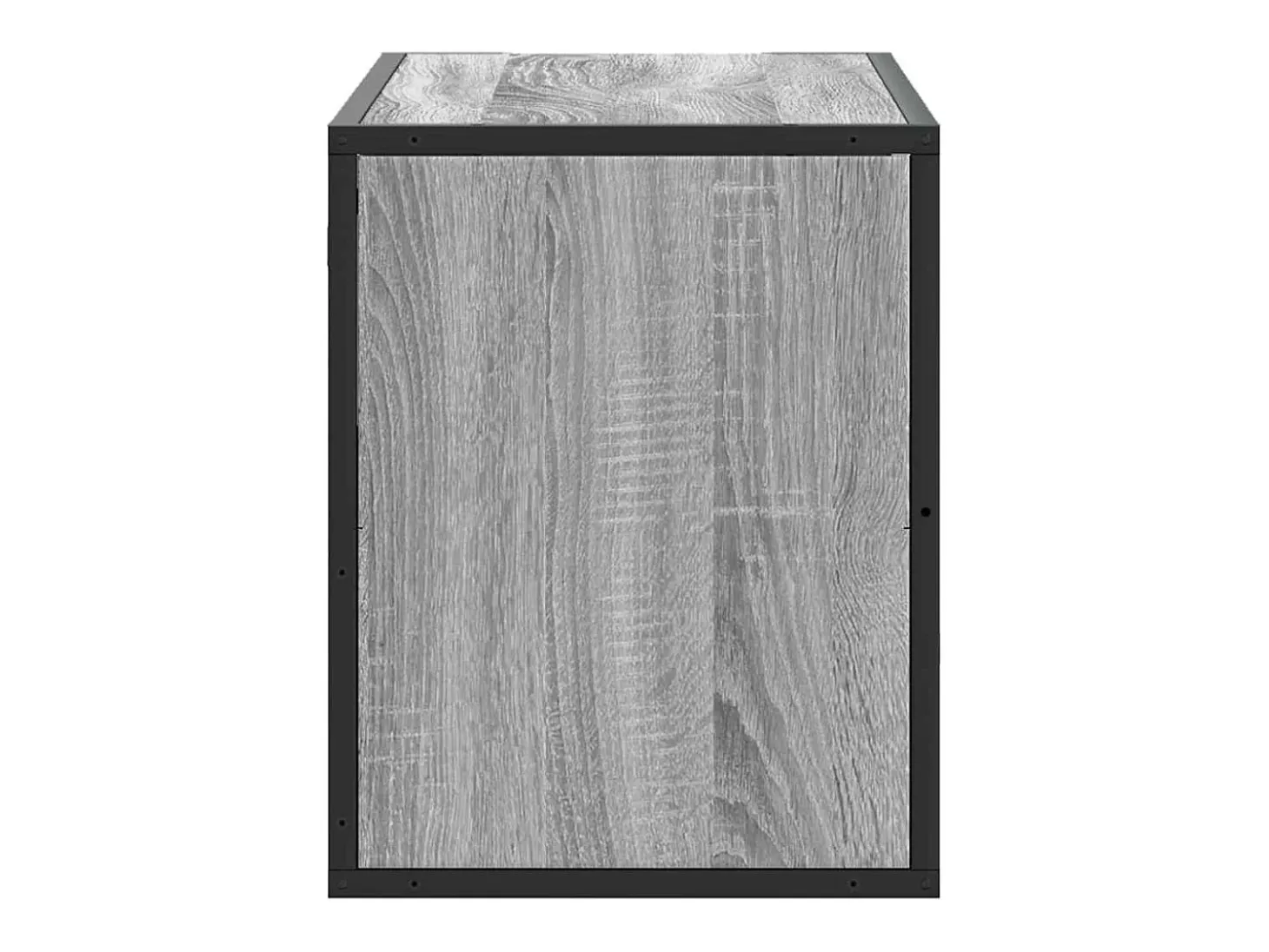 Mueble TV madera ingeniería y metal roble ahumado 80x31x39,5 cm