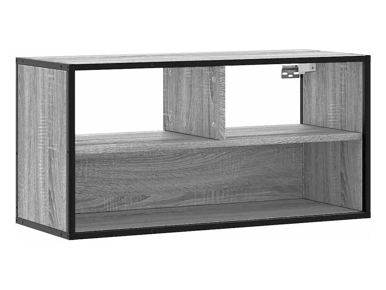 Mueble TV madera ingeniería y metal roble ahumado 80x31x39,5 cm
