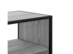 Mueble TV madera ingeniería y metal roble ahumado 80x31x39,5 cm