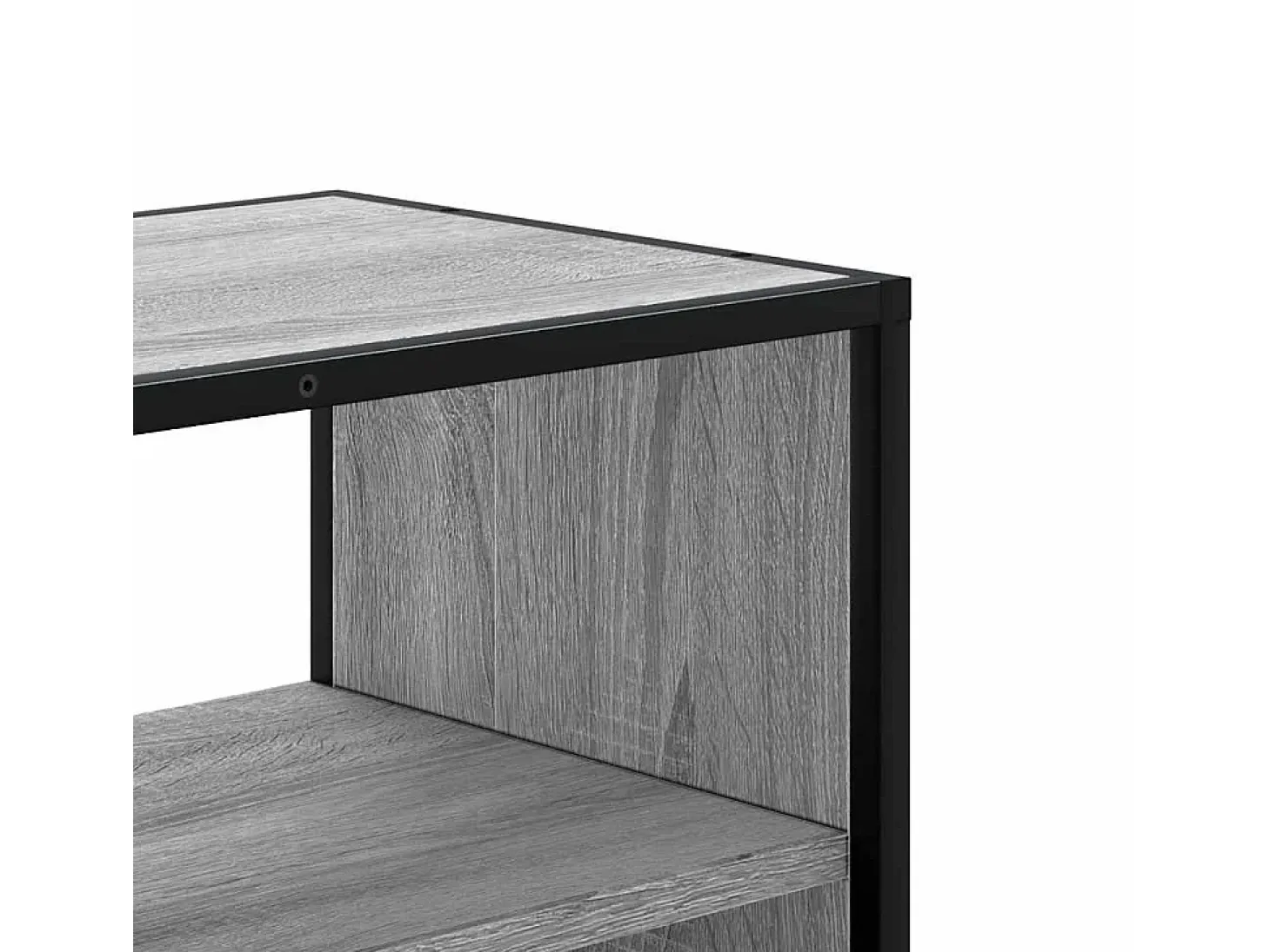 Mueble TV madera ingeniería y metal roble ahumado 80x31x39,5 cm