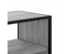 Mueble TV madera ingeniería y metal roble ahumado 80x31x39,5 cm