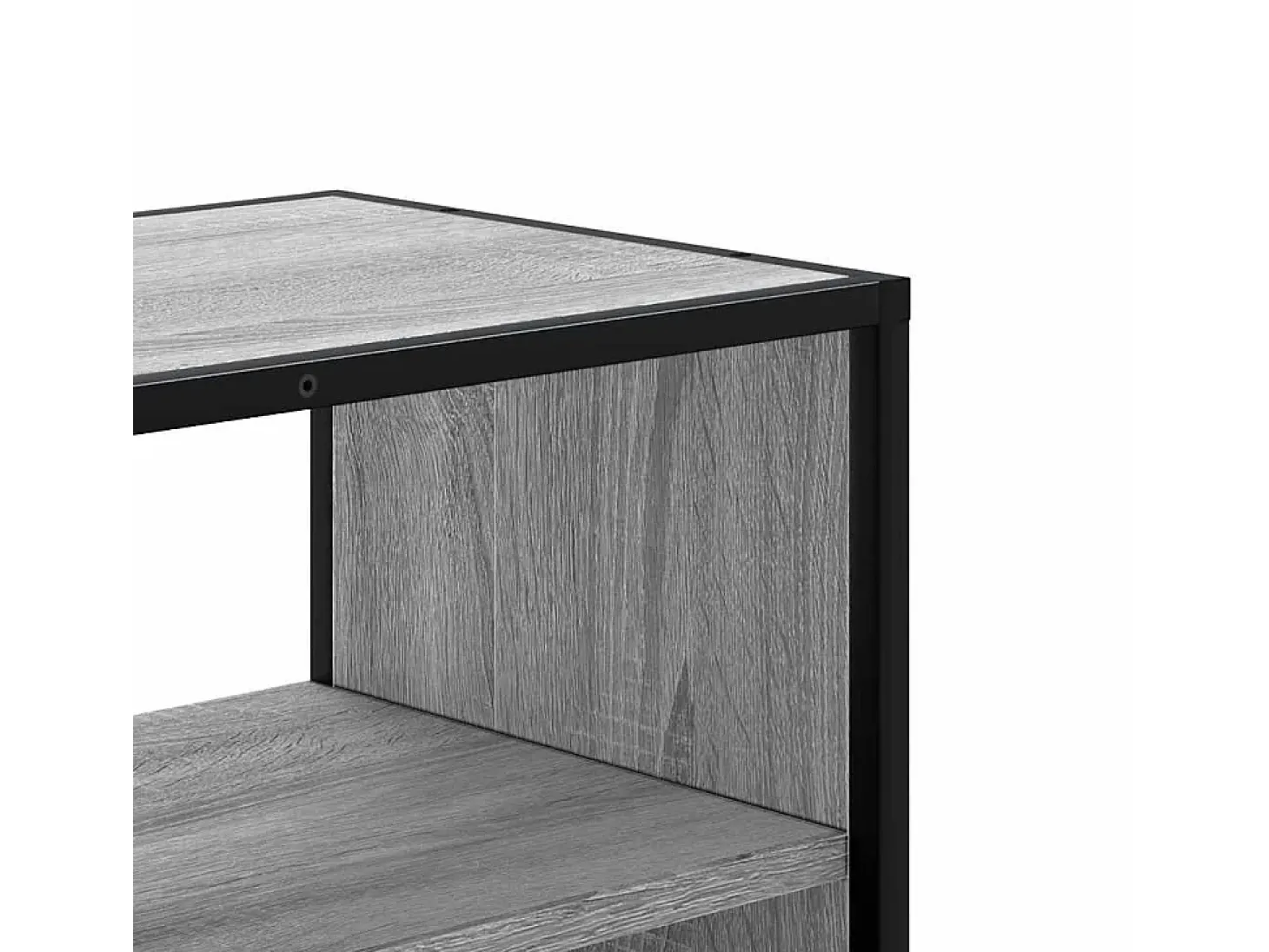 Mueble TV madera ingeniería y metal roble ahumado 80x31x39,5 cm