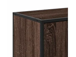 Mueble TV metal y madera ingeniería marrón roble 120x35x41 cm