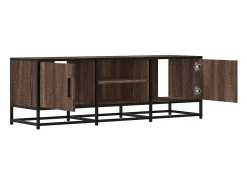 Mueble TV metal y madera ingeniería marrón roble 120x35x41 cm