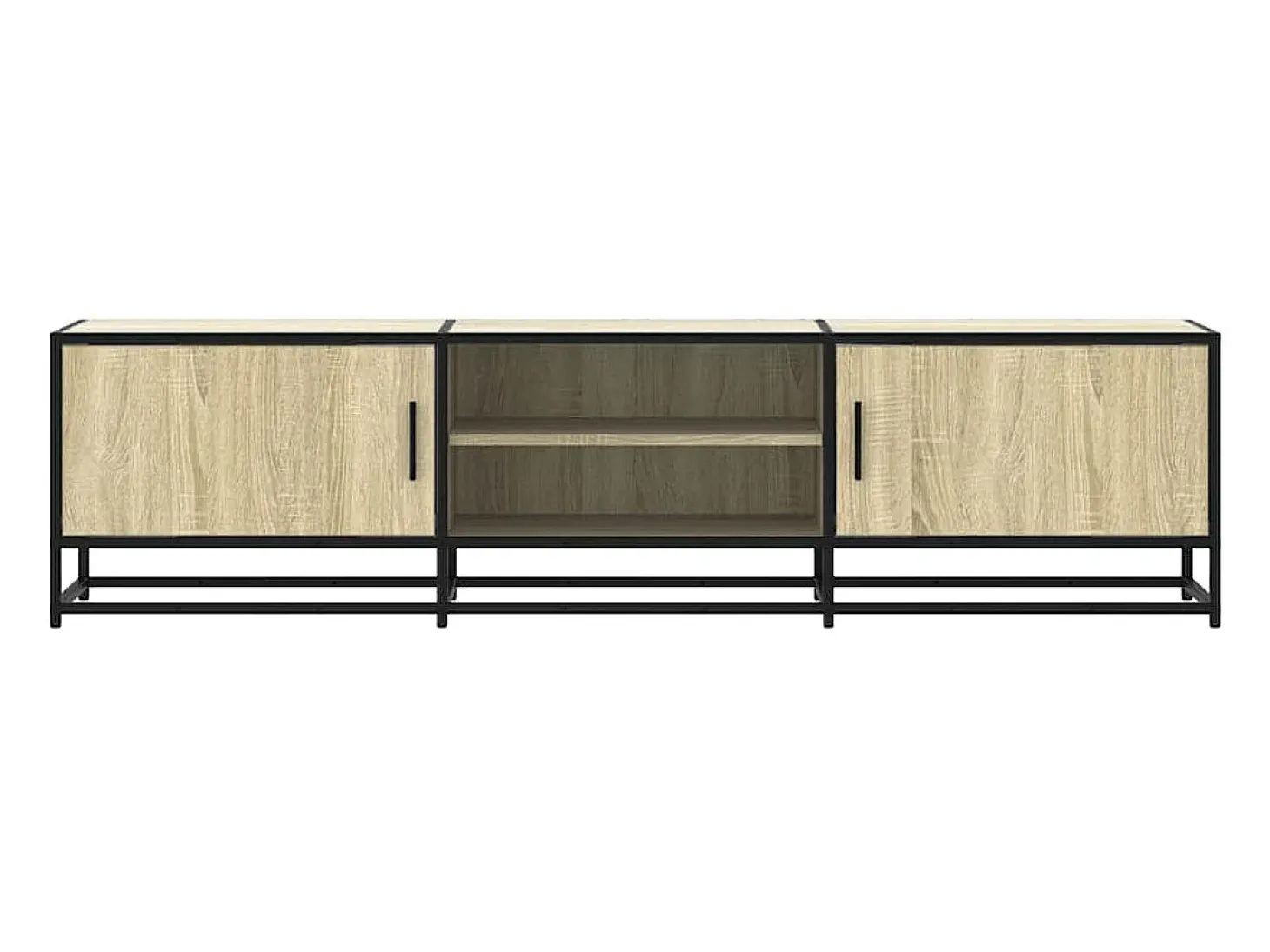 Mueble TV metal y madera ingeniería roble Sonoma 160x35x41 cm