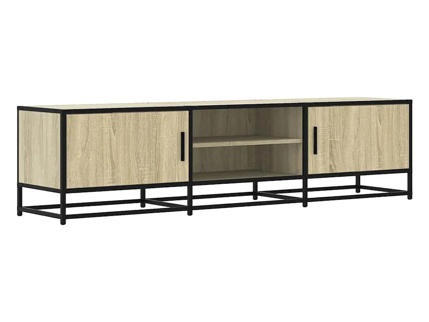 Mueble TV metal y madera ingeniería roble Sonoma 160x35x41 cm