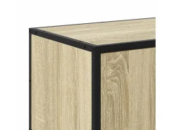 Mueble TV metal y madera ingeniería roble Sonoma 160x35x41 cm