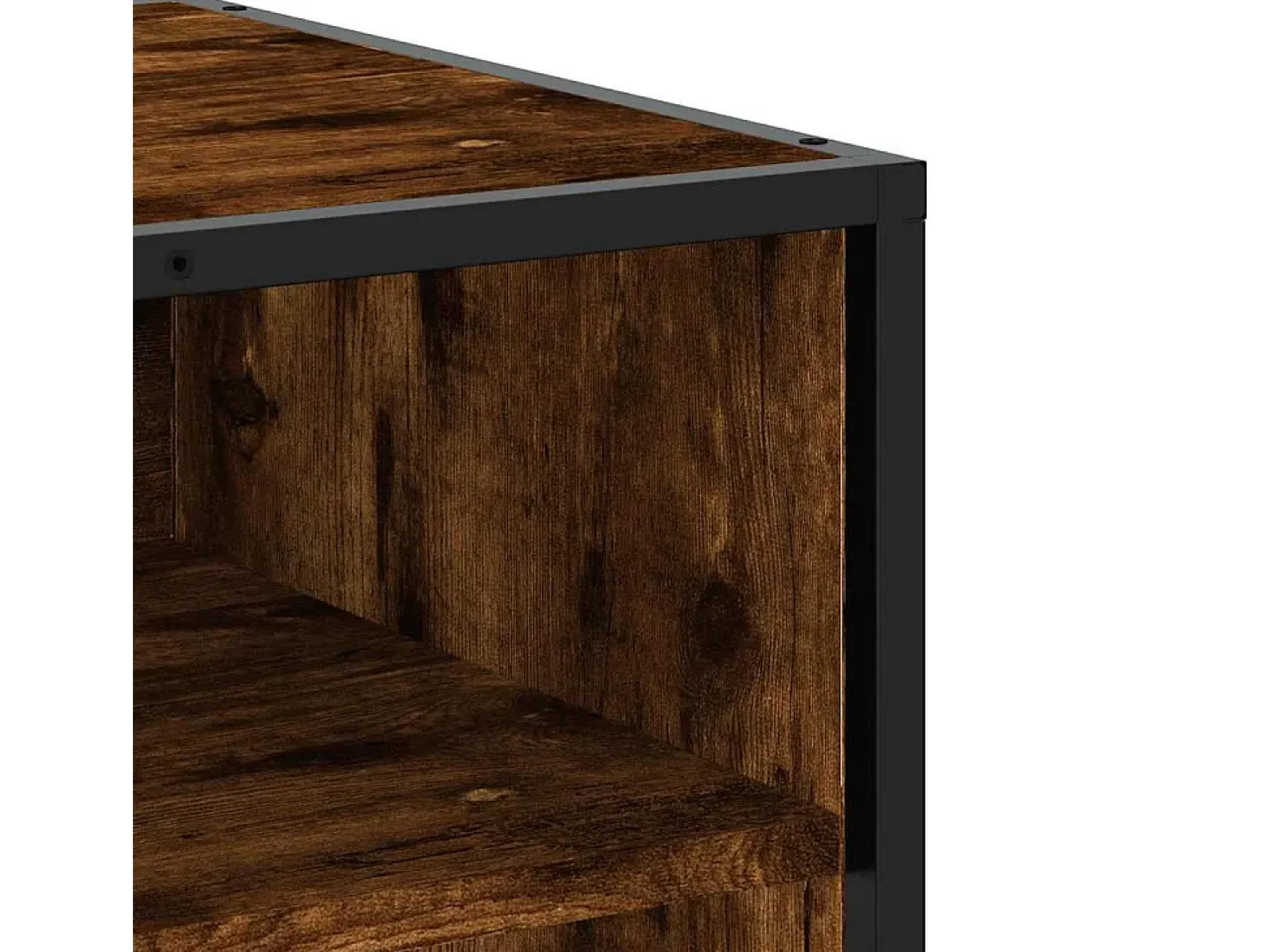 Mueble TV metal y madera ingeniería roble humo 61x40x46 cm