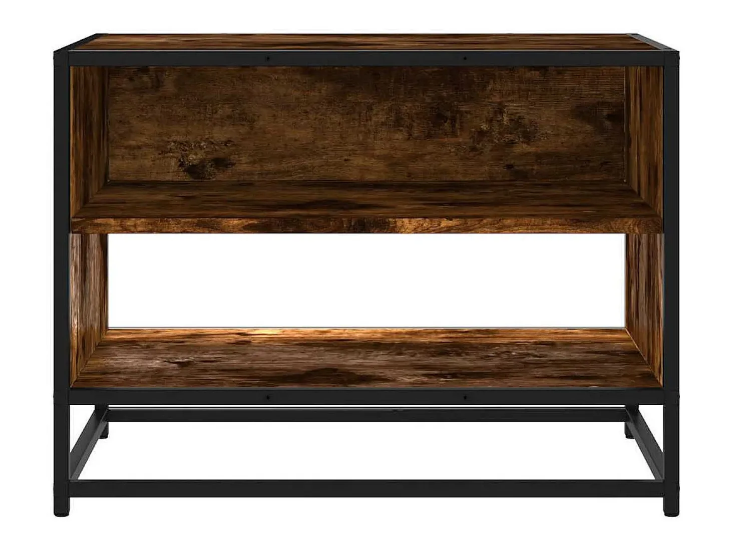 Mueble TV metal y madera ingeniería roble humo 61x40x46 cm