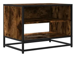 Mueble TV metal y madera ingeniería roble humo 61x40x46 cm