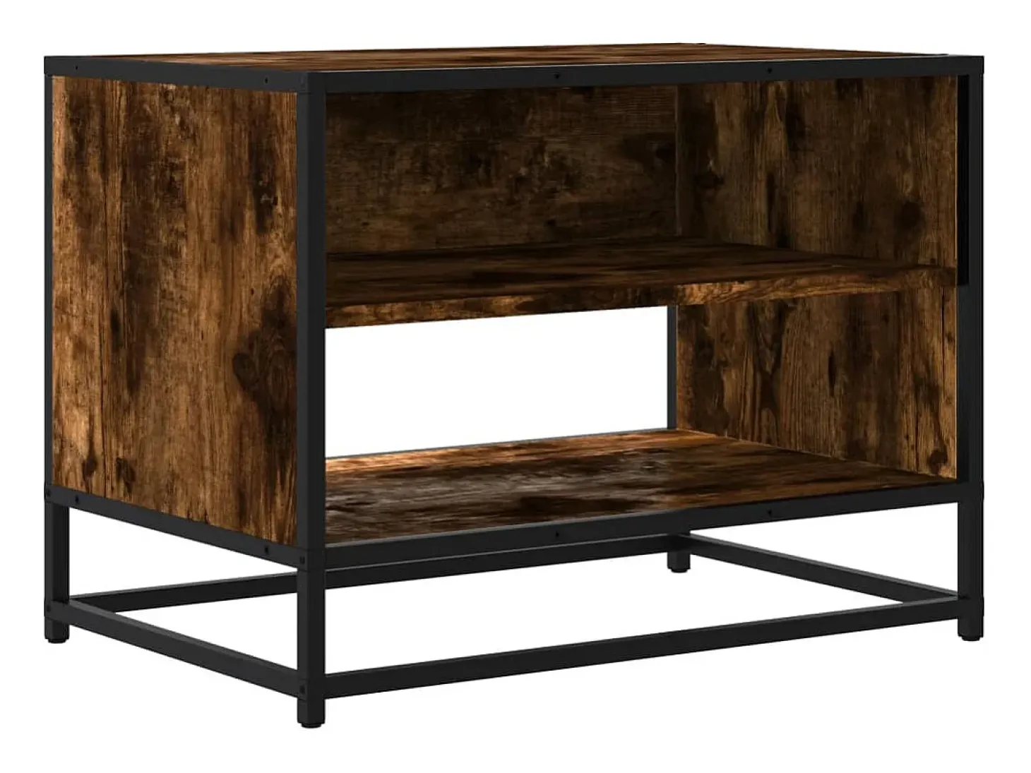 Mueble TV metal y madera ingeniería roble humo 61x40x46 cm