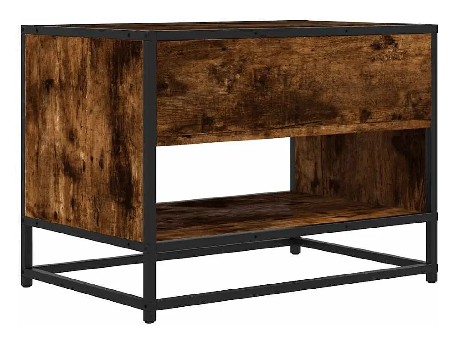 Mueble TV metal y madera ingeniería roble humo 61x40x46 cm